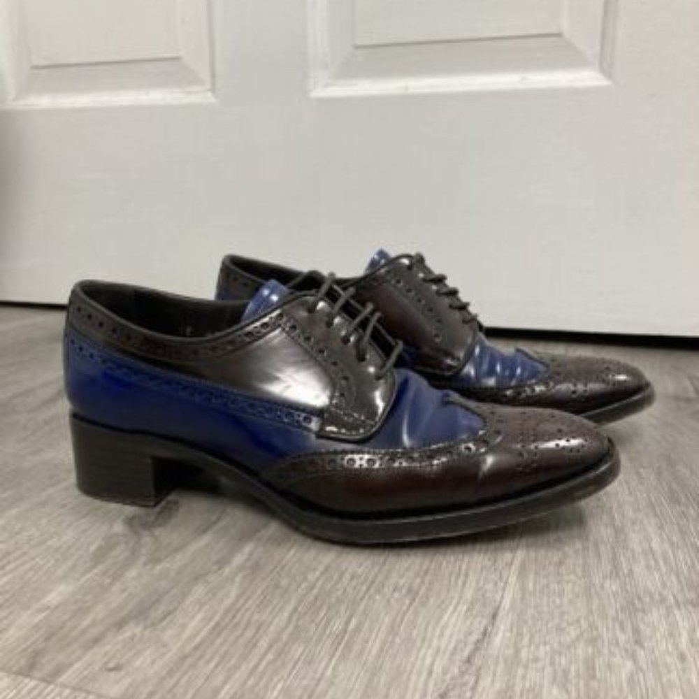 PRADA Brogue Oxford Brown/Blue size 7/Euro 37